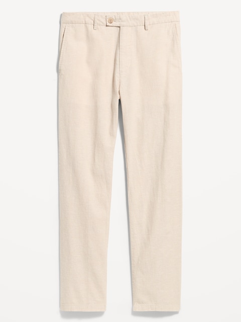 90's Straight-Fit Linen-Blend Dress Pants
