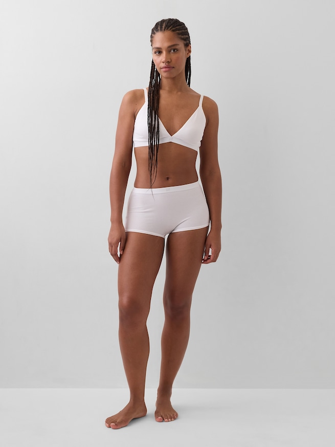 オーガニックコットン ストレッチ ハイライズ ボーイレングスショーツ-2