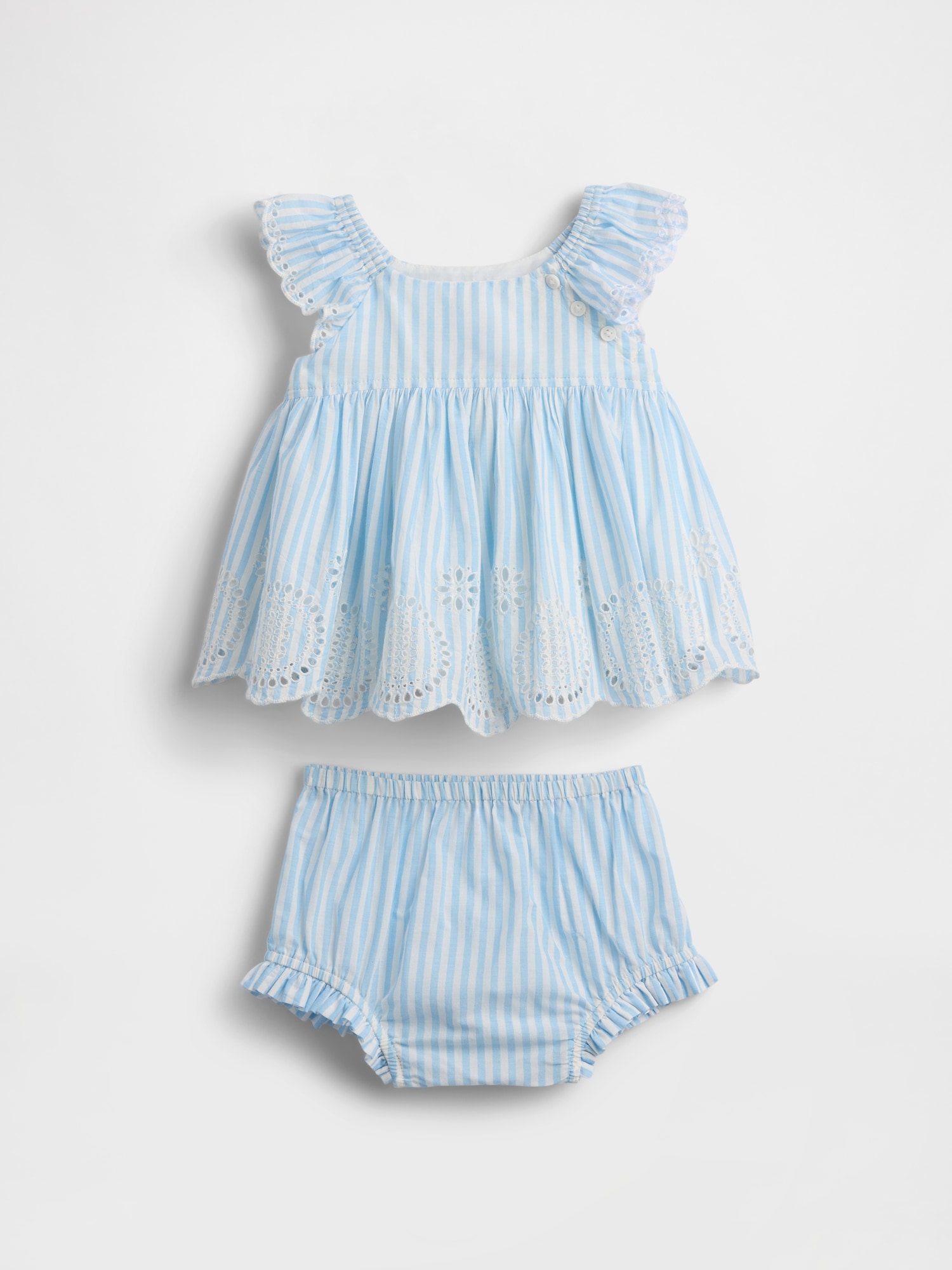 ENSEMBLE EN BRODERIE ANGLAISE POUR BÉBÉ