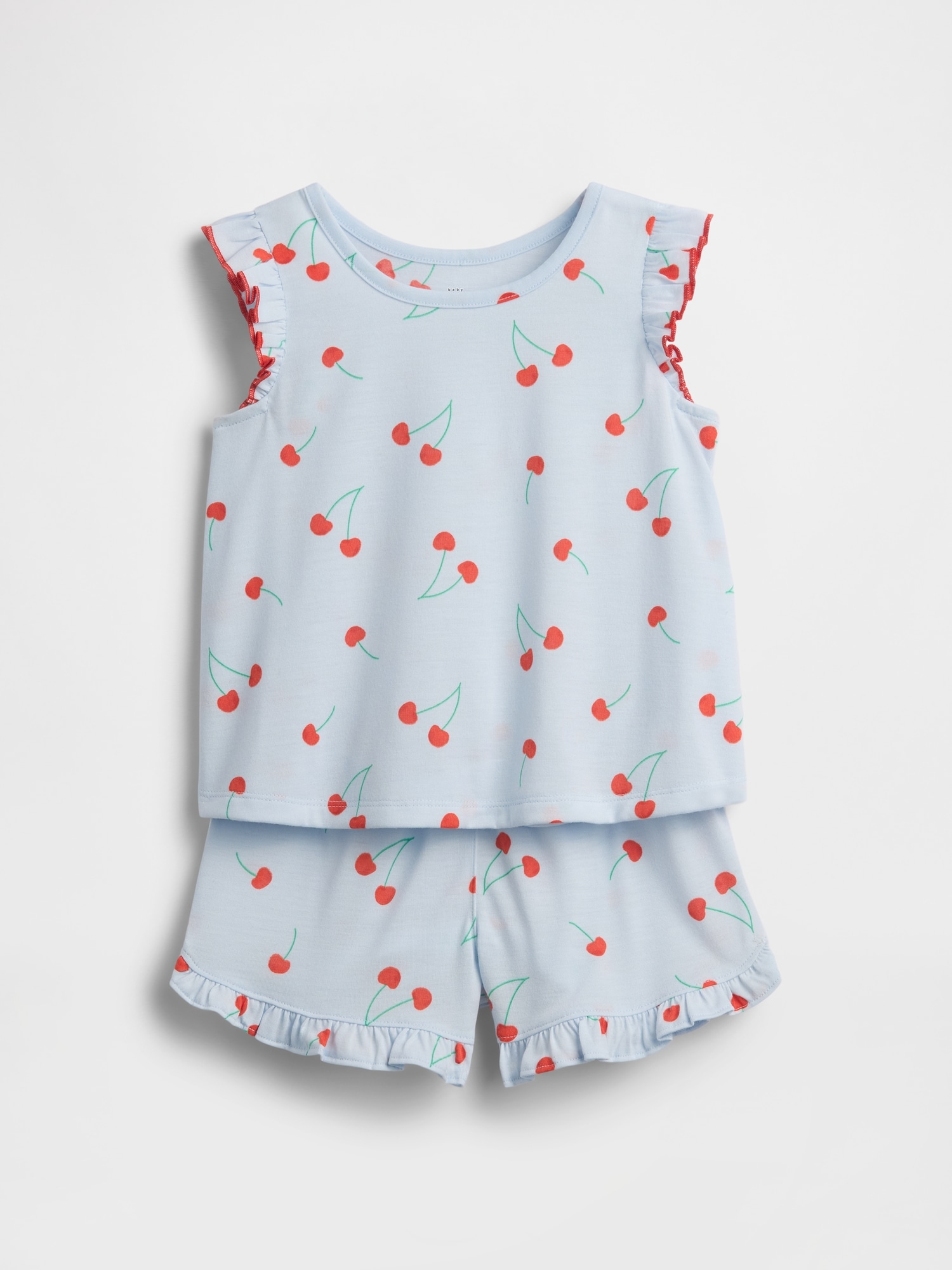 PYJAMA EN MATIÈRE RECYCLÉE À VOLANTS ET À MOTIF DE FRUITS POUR BÉBÉ ET TOUT-PETIT