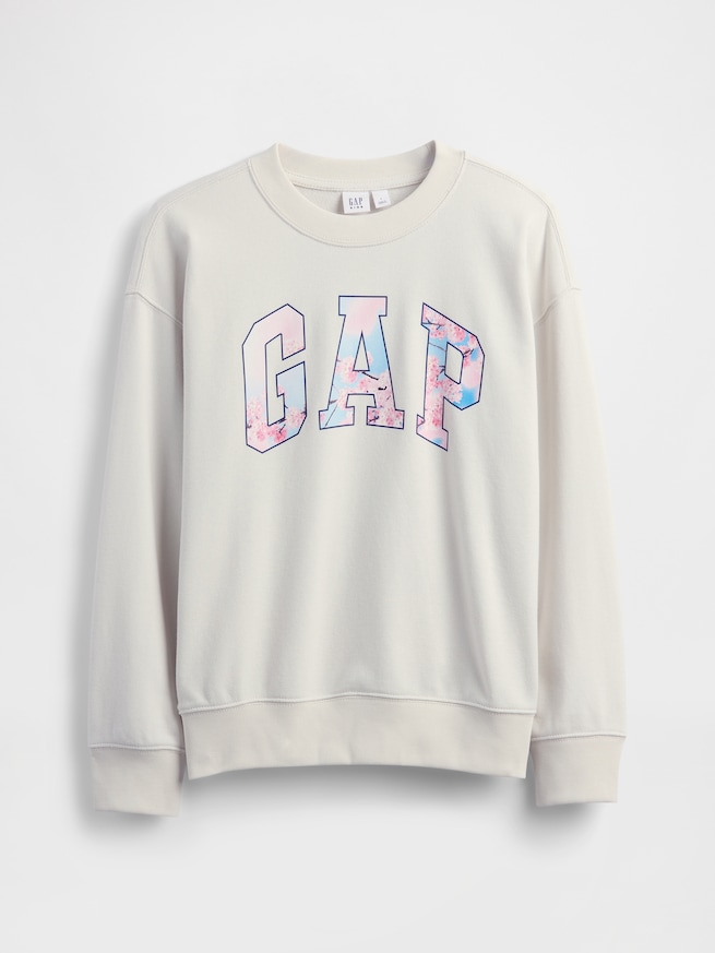 ヴィンテージソフト フレンチテリー リラックスフィット SAKURA GAPロゴスウェットシャツ (キッズ)-0