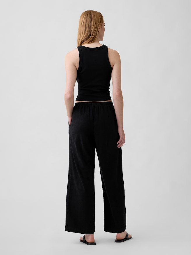 リラックスフィット リネンブレンド ワイドパンツ-1