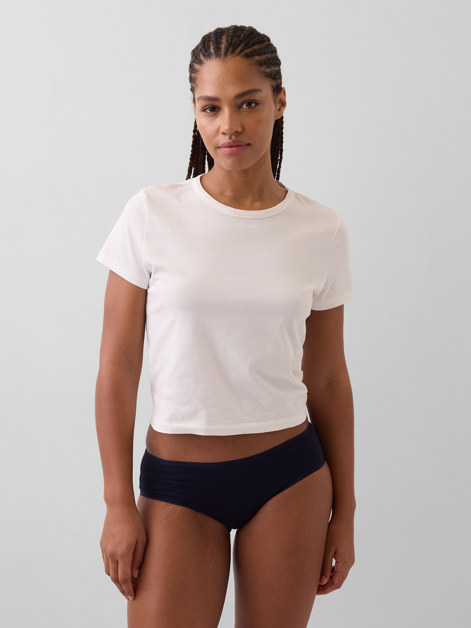 CULOTTE TAILLE BASSE EN COTON BIOLOGIQUE EXTENSIBLE