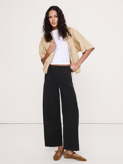 PANTALON DE PEINTRE DÉCONTRACTÉ À TAILLE MI-BASSE EXTENSIBLE
