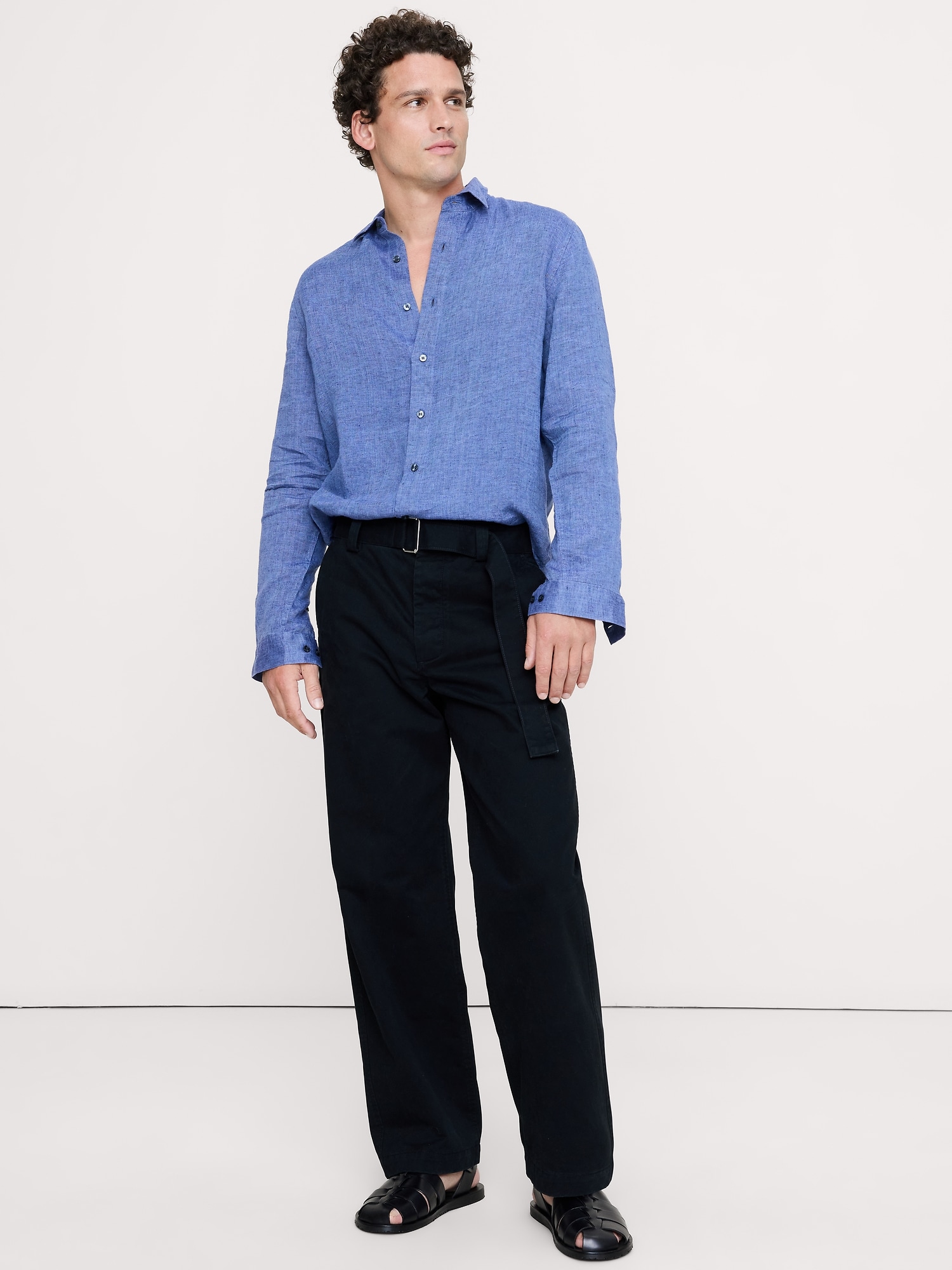 スタンダードフィット リネンシャツ-0