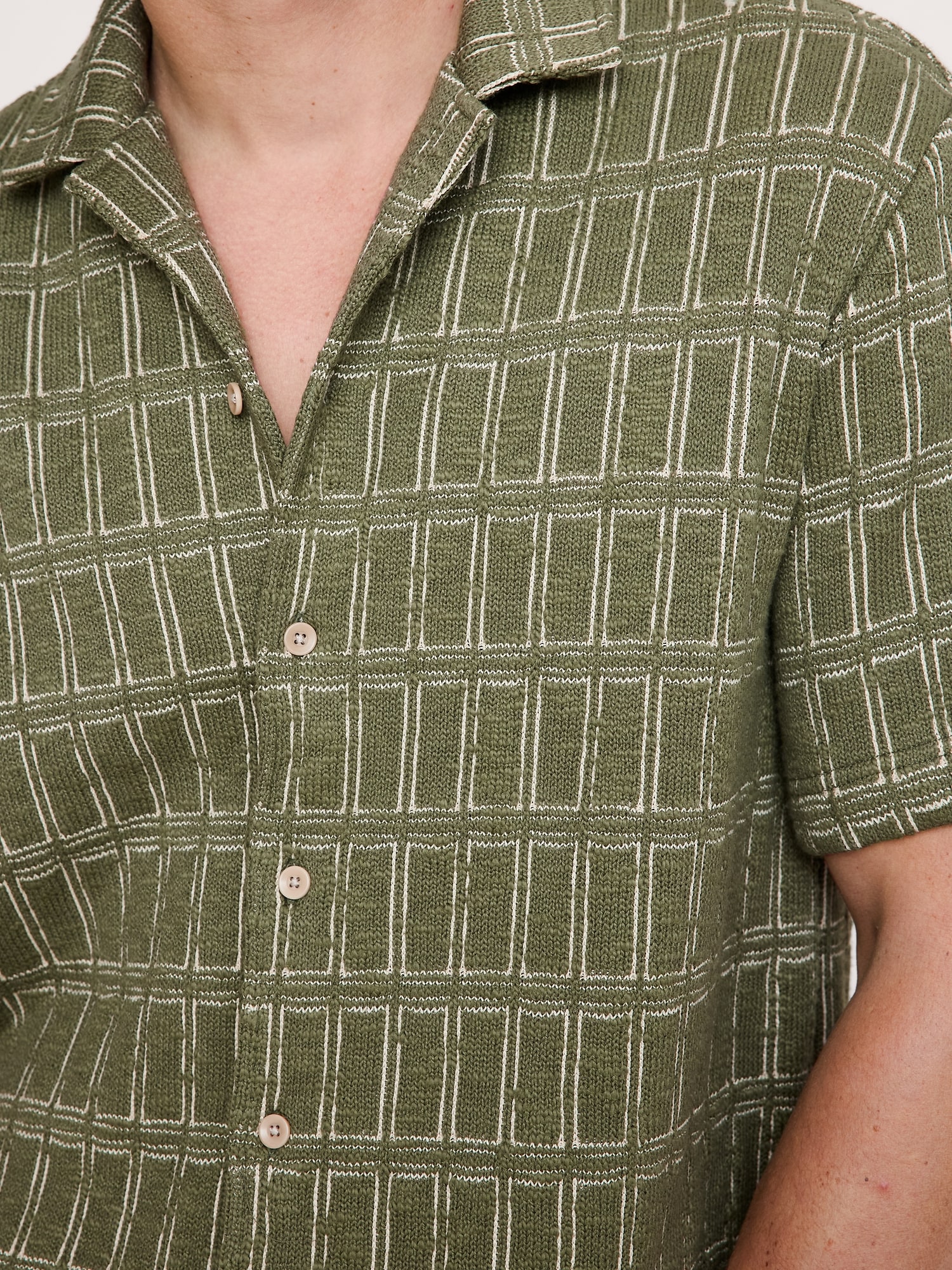 リラックスフィット ジャカード リゾートシャツ-2