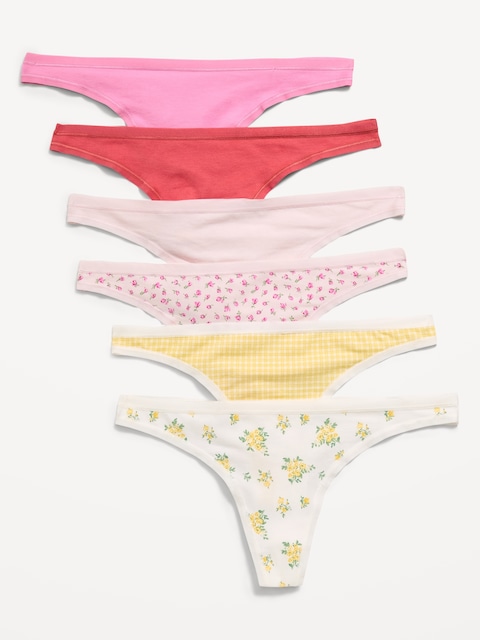 6-Pack Low-Rise Everyday Cotton Thong