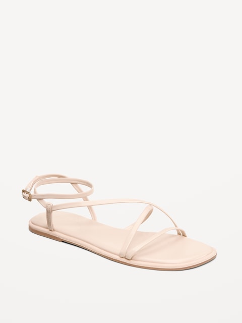 Strappy Faux-Leather Sandals