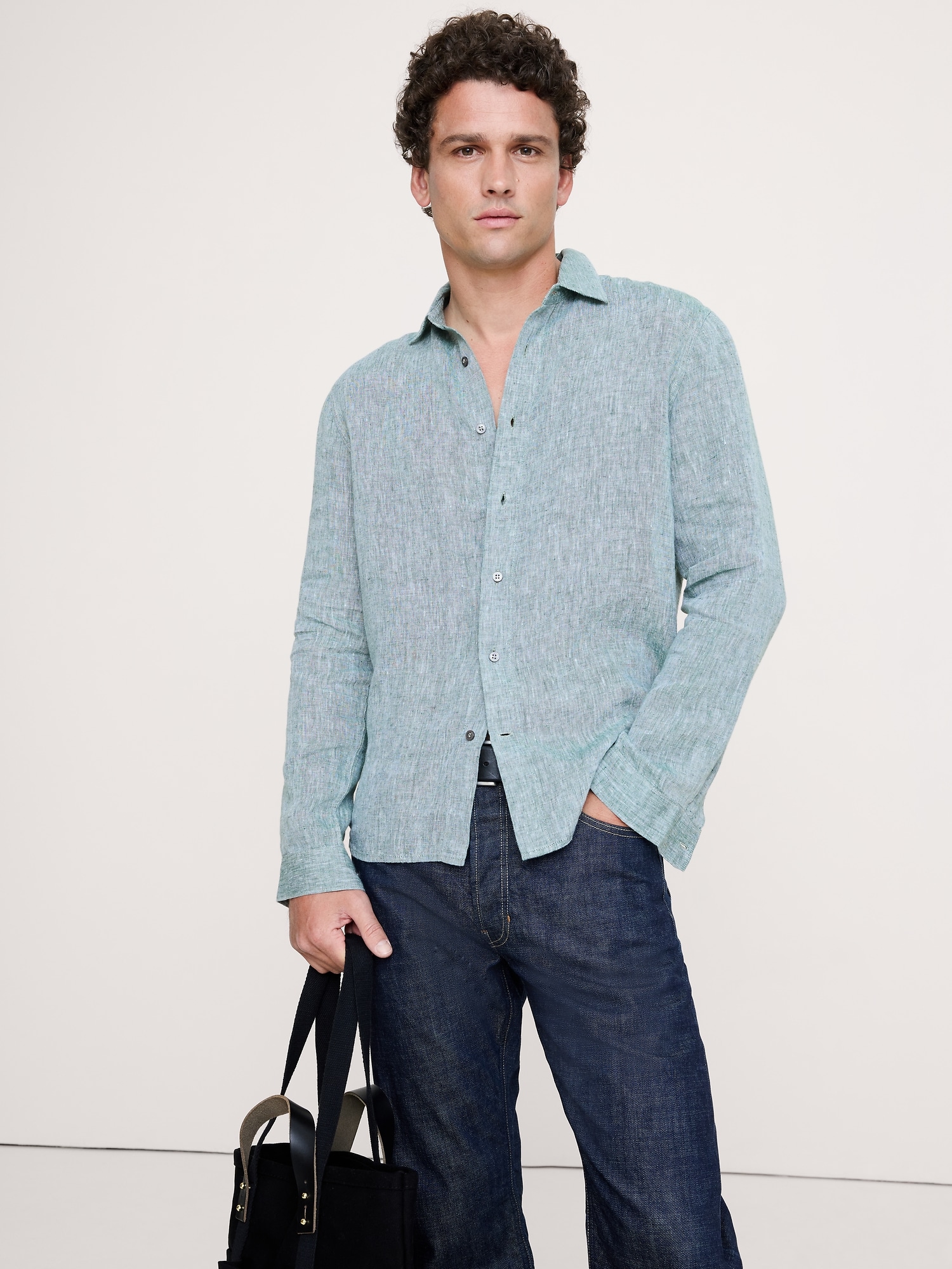 スタンダードフィット リネンシャツ-0