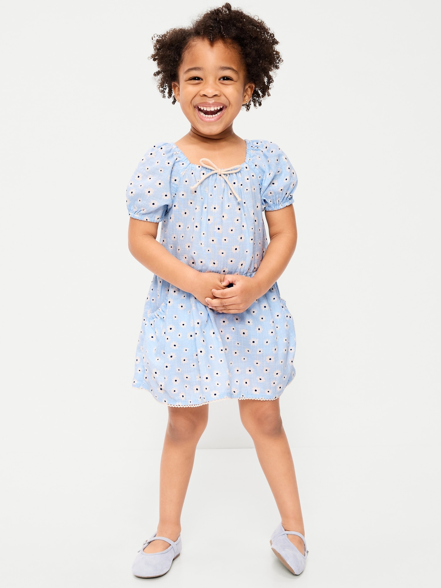 ROBE TRAPÈZE RÉTRO À MOTIF POUR TOUTE-PETITE FILLE