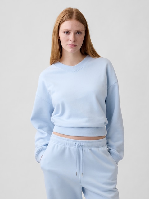 Oversized Wedge V-Neck Sweatshirt