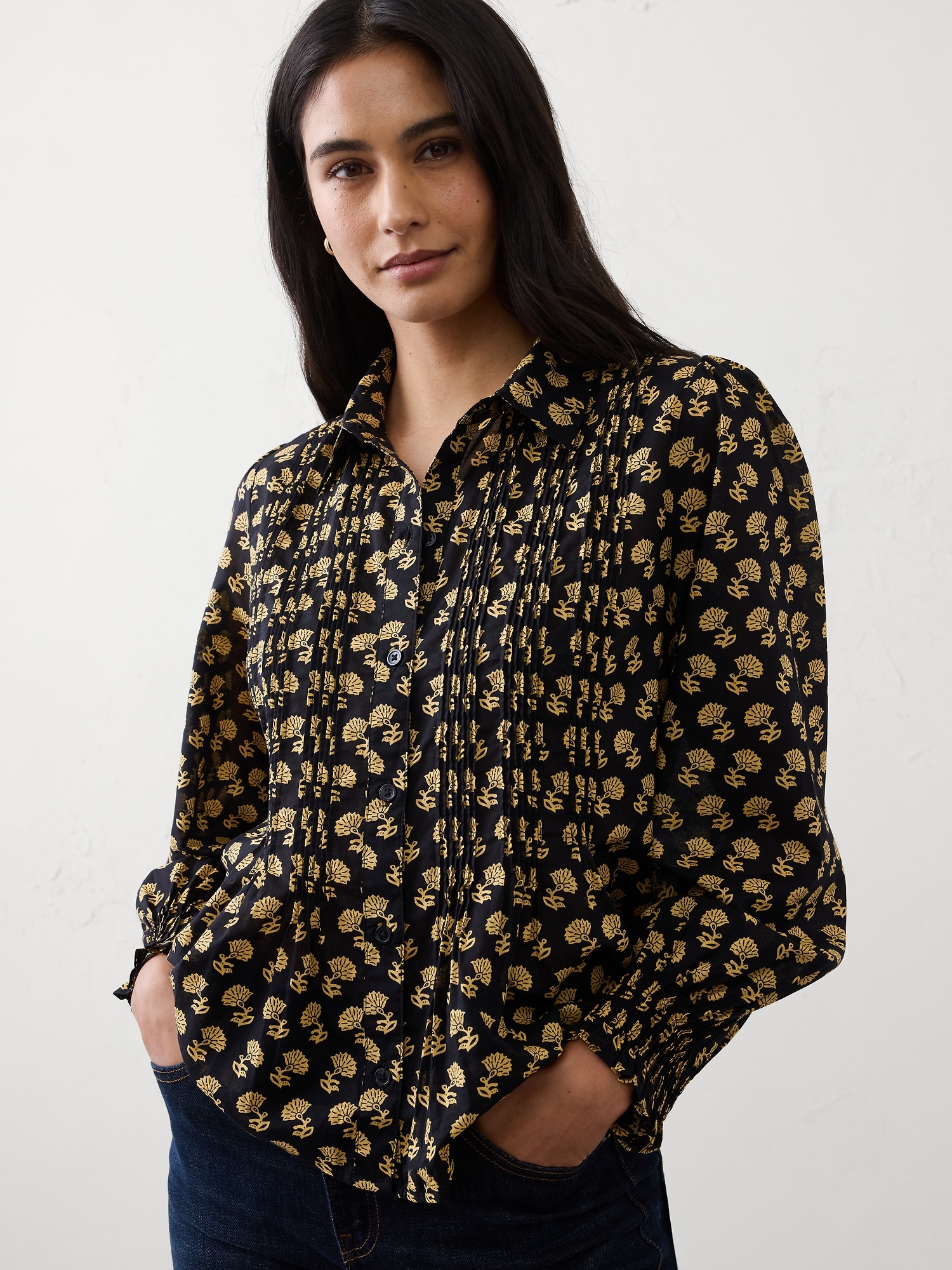 Fine Pintuck Voile Shirt