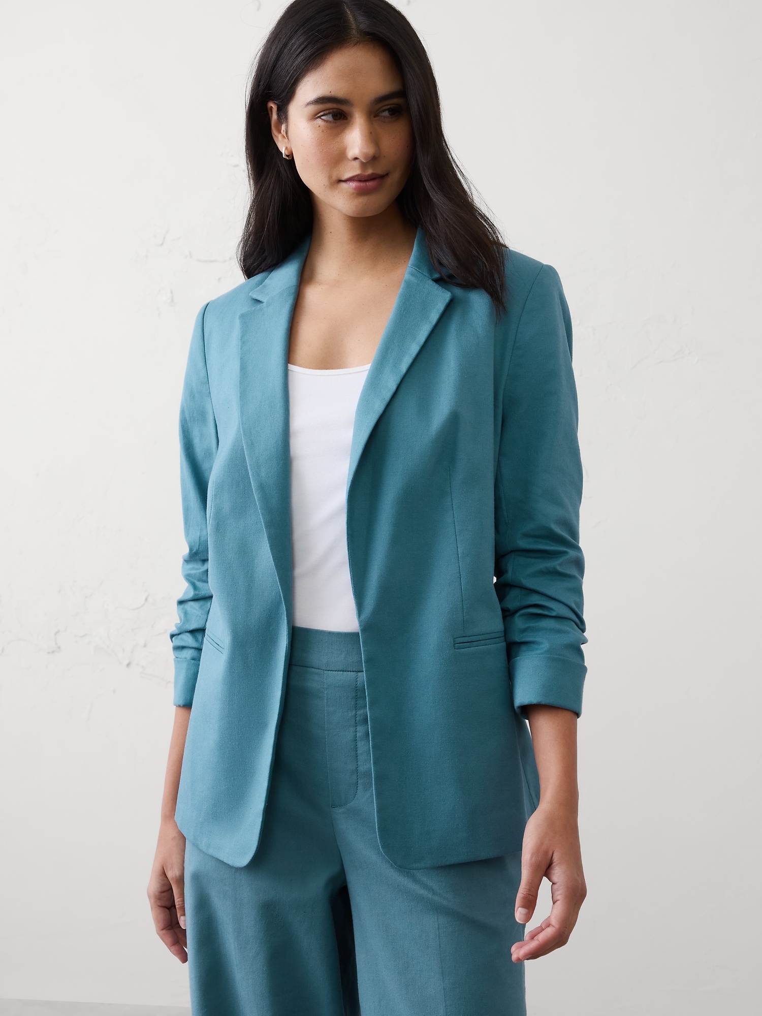 Linen-Blend Hayden Blazer