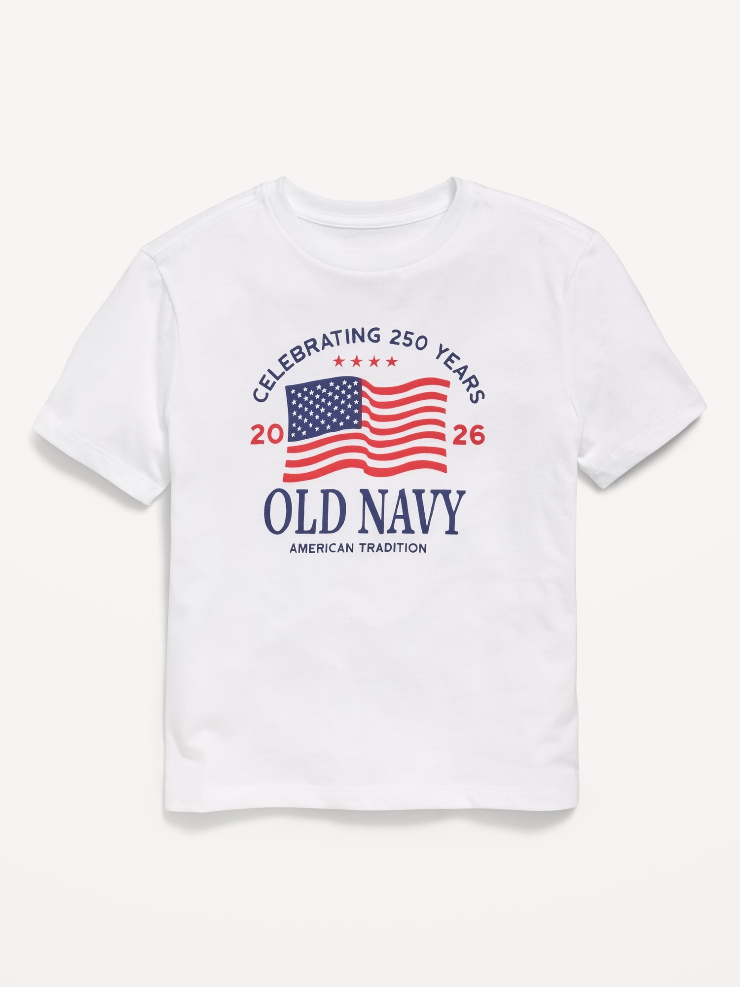 Short-Sleeve Gender-Neutral Flag Logo Graphic T-Shirt for Kids