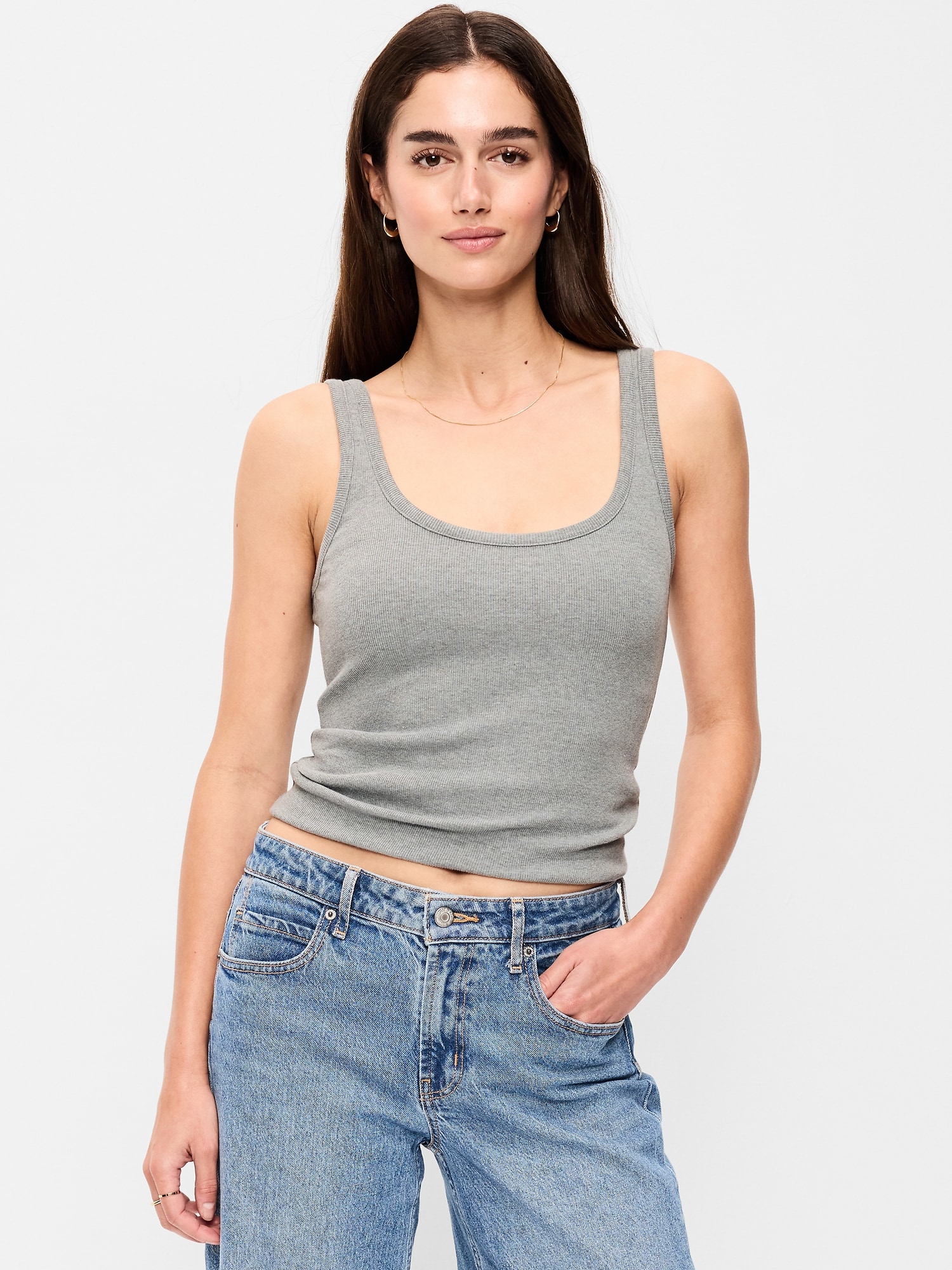 CAMISOLE PREMIÈRE COUCHE CÔTELÉE À ENCOLURE DÉGAGÉE
