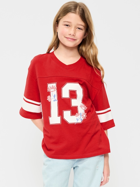 T-SHIRT SURDIMENSIONNÉ DE STYLE FOOTBALL POUR FILLE