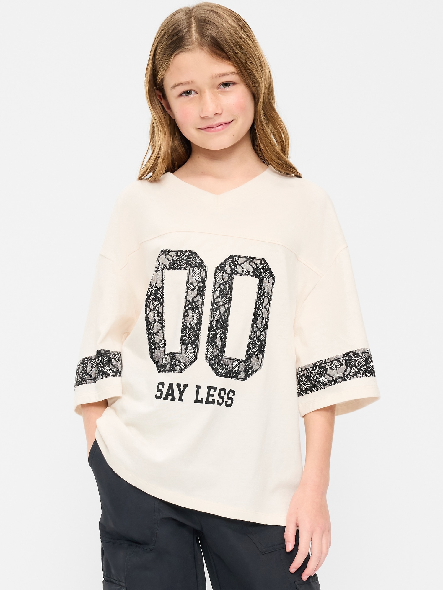 T-SHIRT SURDIMENSIONNÉ DE STYLE FOOTBALL POUR FILLE