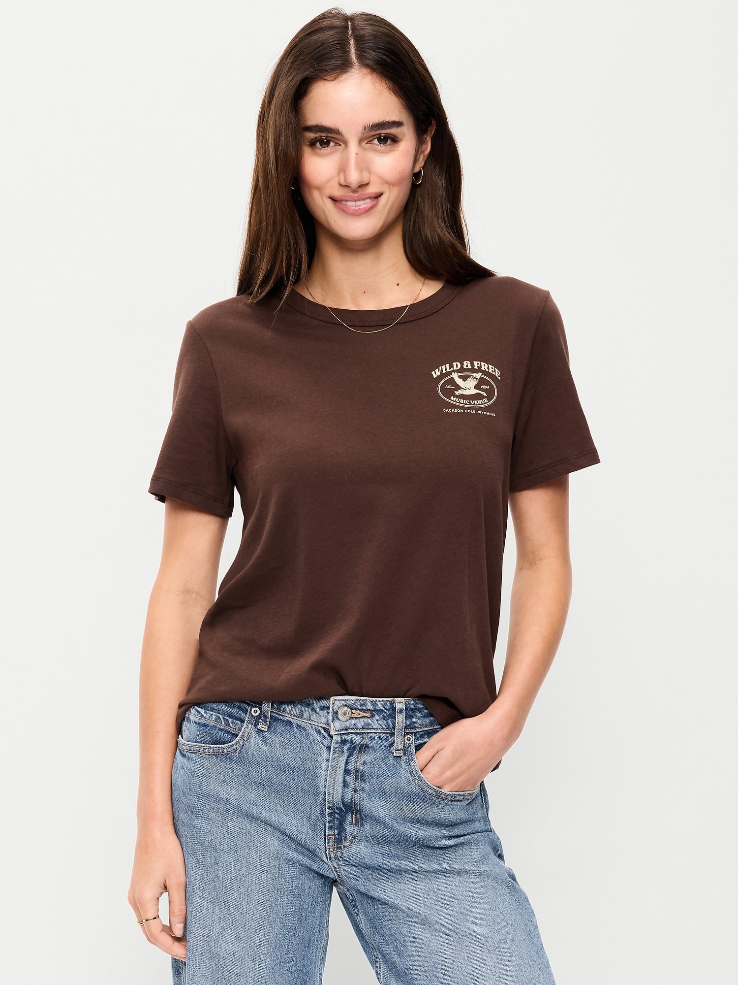 T-SHIRT PASSE-PARTOUT RAS DU COU À IMPRIMÉ