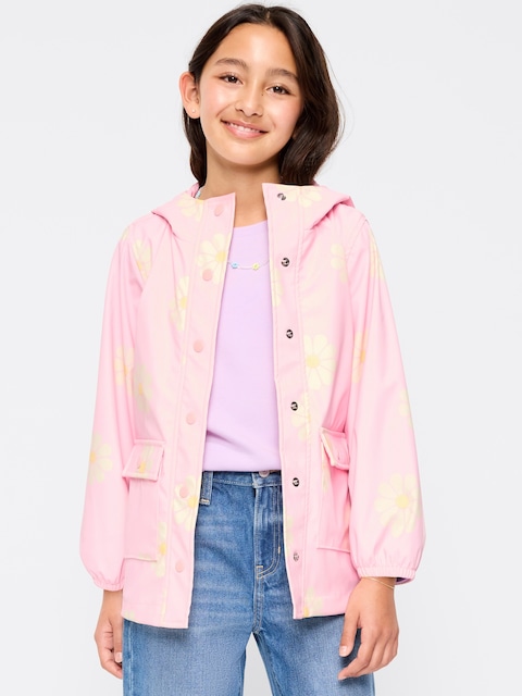 VESTE SURDIMENSIONNÉE HYDRORÉSISTANTE À CAPUCHON POUR FILLE