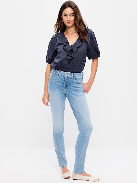 High-Waisted Slim Jeans