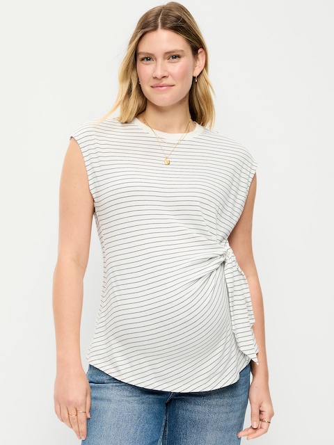 Maternity Side-Tie Jersey Top