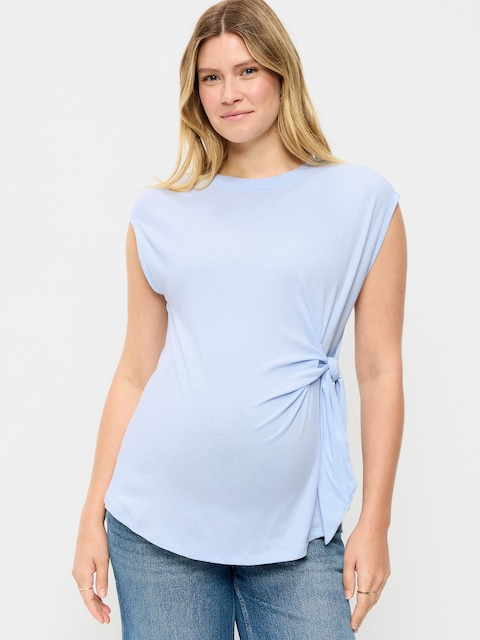 Maternity Side-Tie Jersey Top