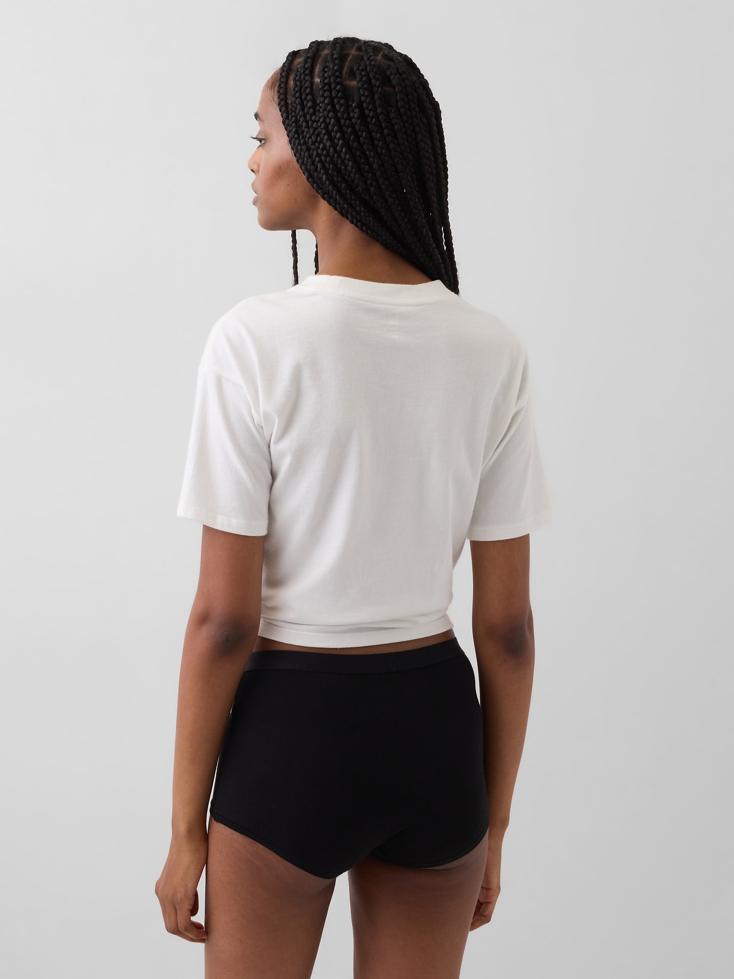 オーガニックコットン ストレッチ ハイライズ ボーイレングスショーツ-1