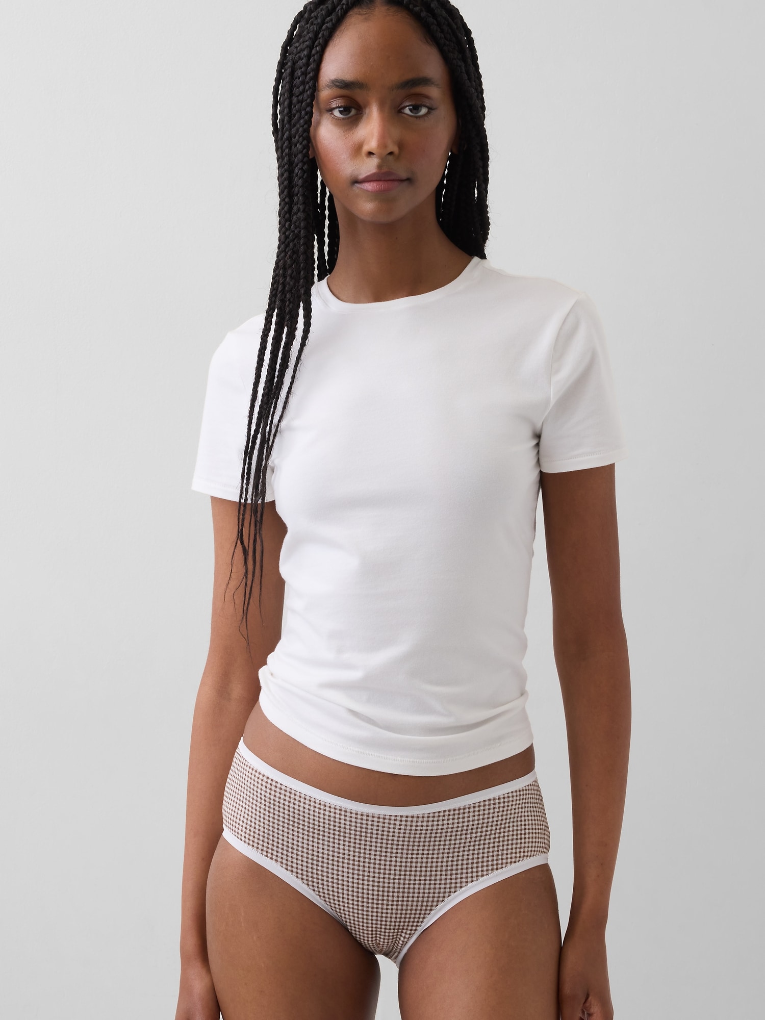 CULOTTE TAILLE BASSE EN COTON BIOLOGIQUE EXTENSIBLE