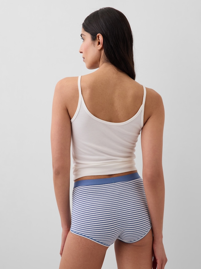 オーガニックコットン ストレッチ ハイライズ ボーイレングスショーツ-1