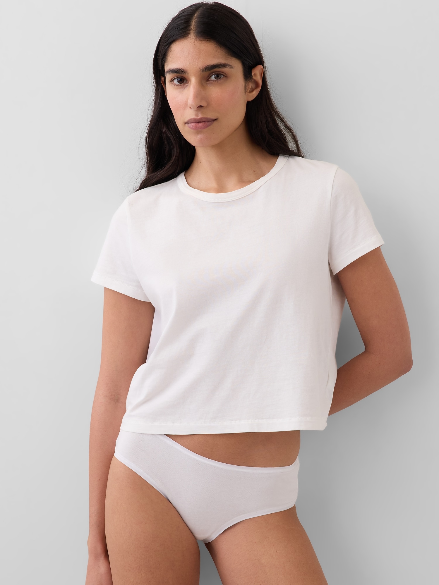 CULOTTE TAILLE BASSE EN COTON BIOLOGIQUE EXTENSIBLE