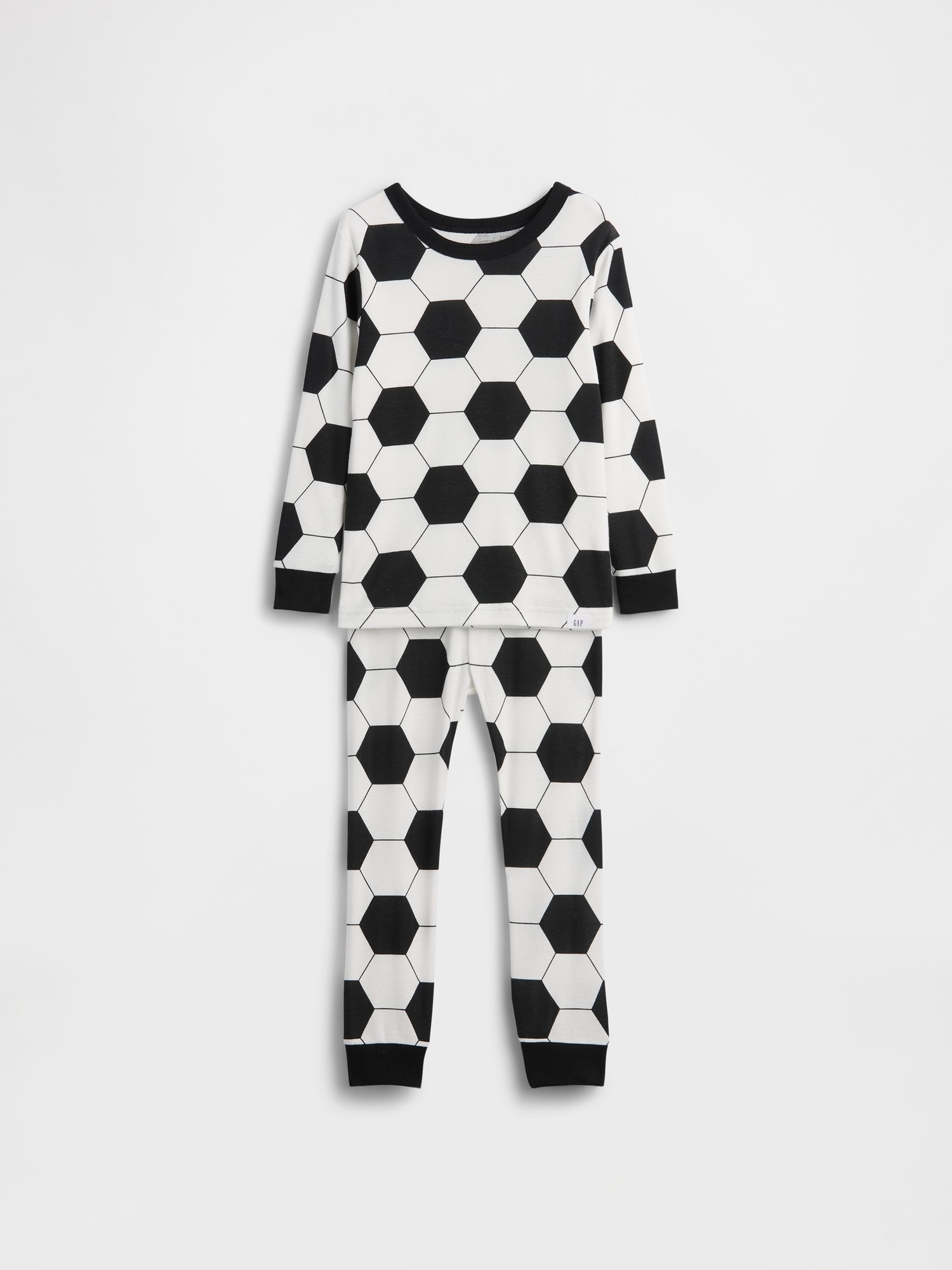PYJAMA EN COTON BIOLOGIQUE BROSSÉ À MOTIFS DE SOCCER POUR BÉBÉ ET TOUT-PETIT