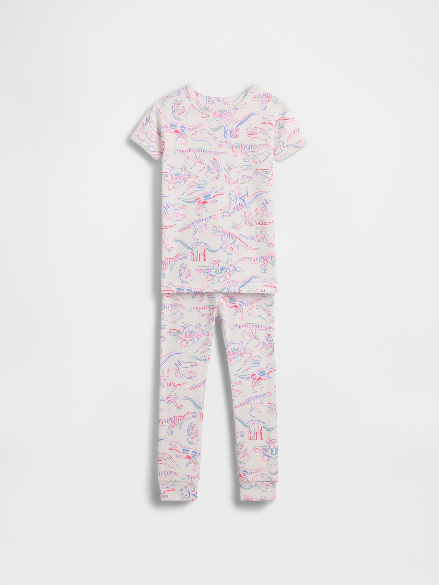 PYJAMA EN COTON BIOLOGIQUE BROSSÉ À MOTIF DE DINOSAURES POUR BÉBÉ ET TOUT-PETIT