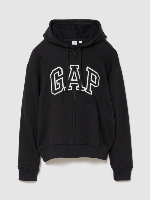 リラックスフィット GAPロゴ ジップアップパーカー