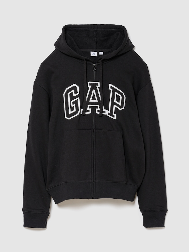 リラックスフィット GAPロゴ ジップアップパーカー-0