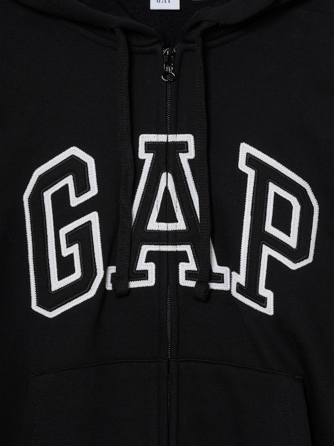 リラックスフィット GAPロゴ ジップアップパーカー-2