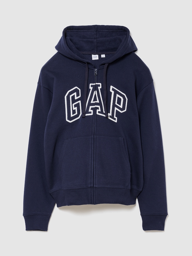 リラックスフィット GAPロゴ ジップアップパーカー-0