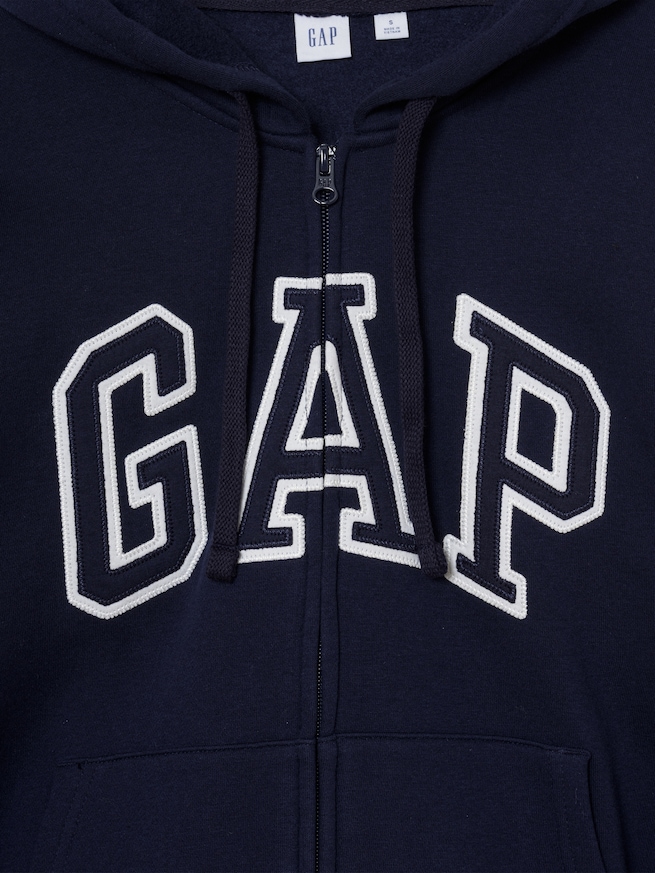 リラックスフィット GAPロゴ ジップアップパーカー-2