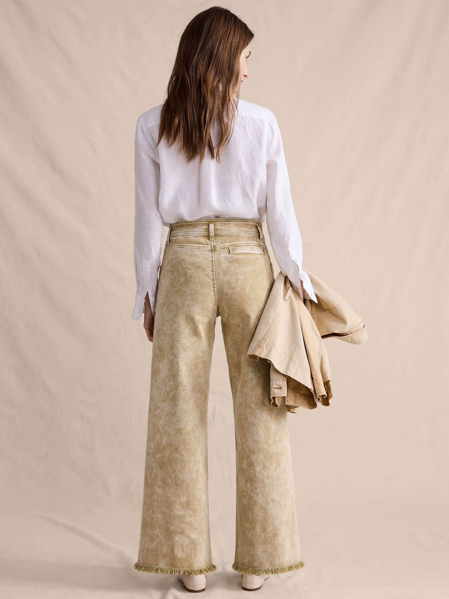 High-Rise Wide-Leg Jean with Raw Hem