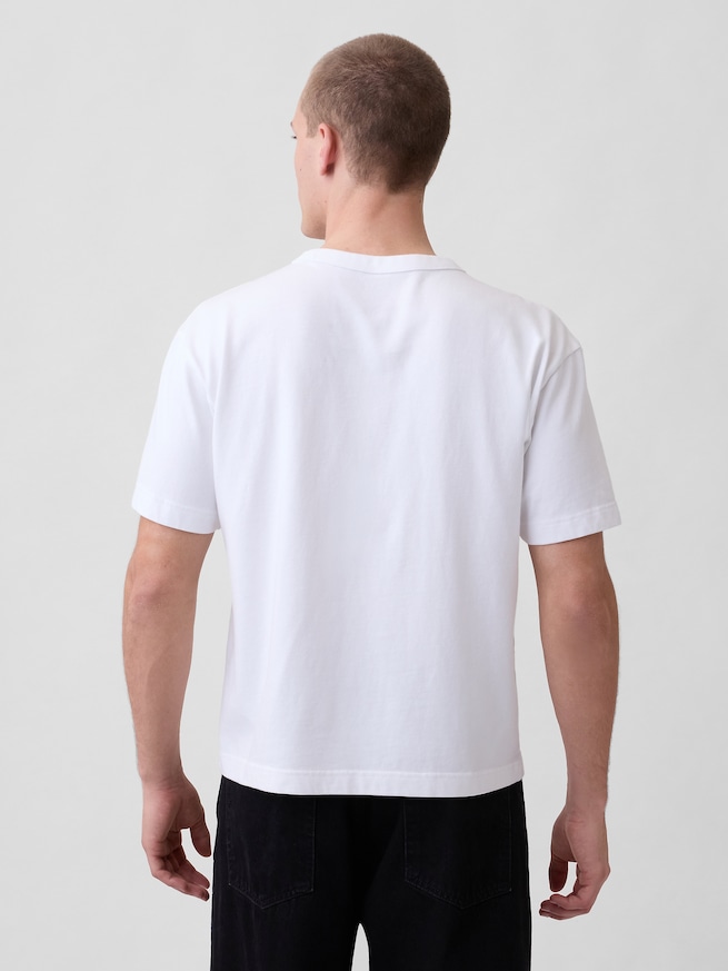 ヘビーウェイト リラックスフィット GAPロゴ クロップドTシャツ-2