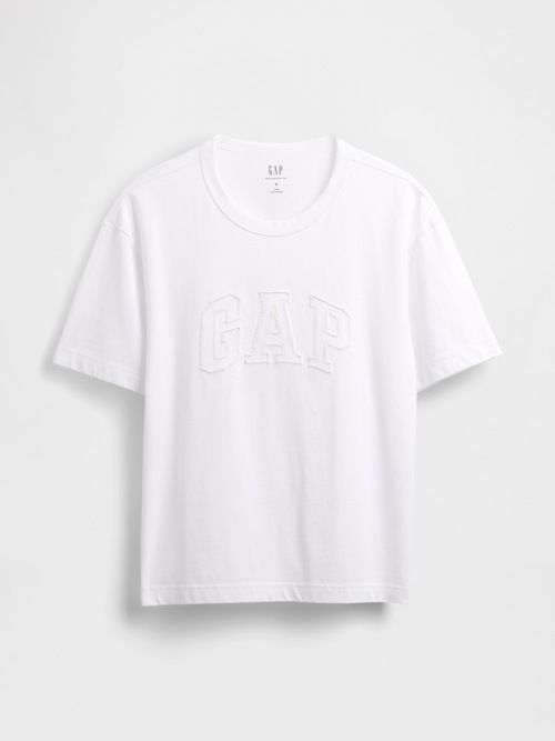 ヘビーウェイト リラックスフィット GAPロゴ クロップドTシャツ