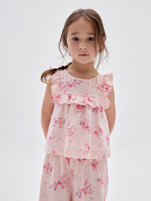 babyGap Linen-Blend Ruffle Top | Gap Factory
