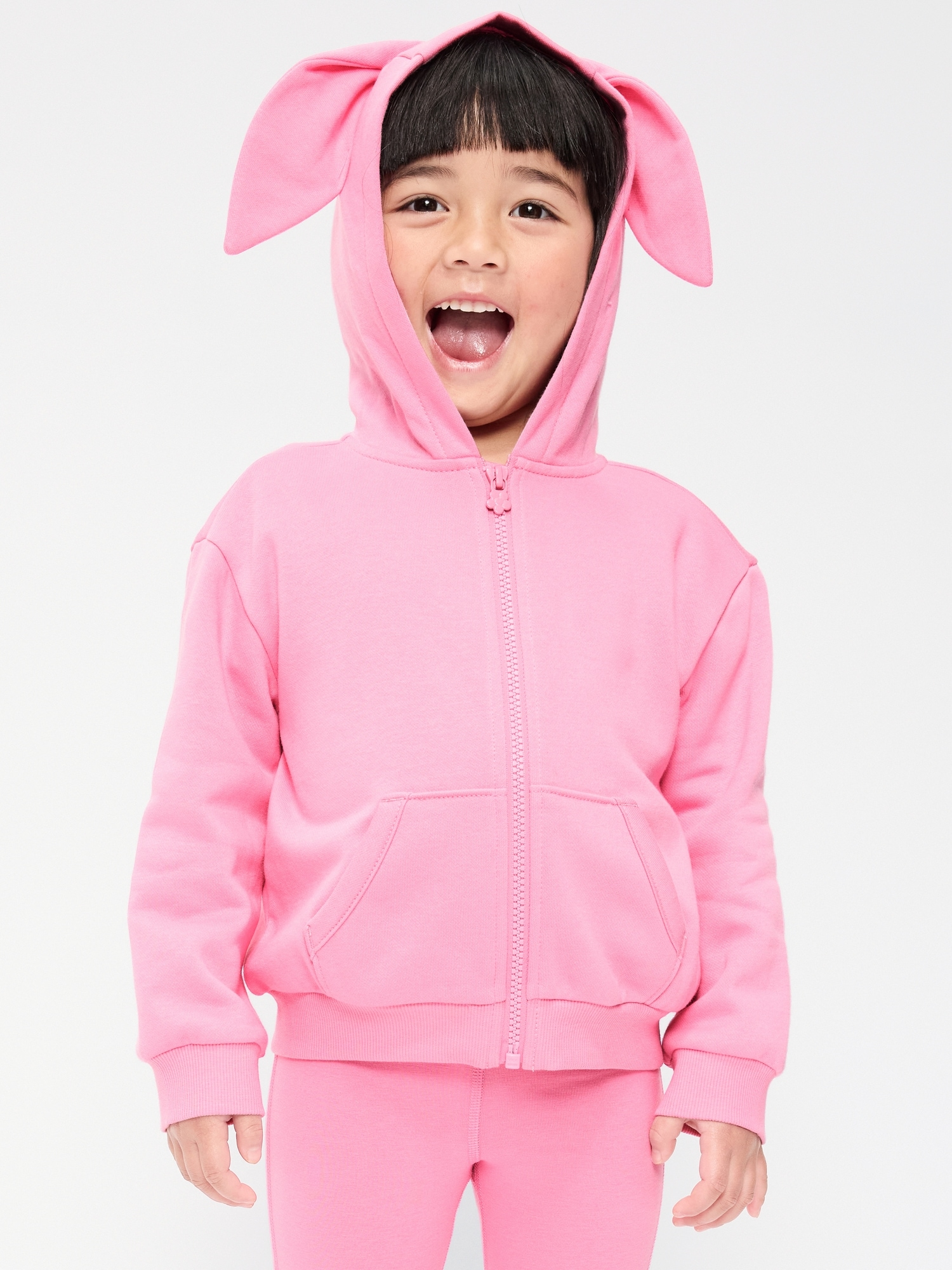 Oversized Critter Zip Hoodie for Toddler Girls