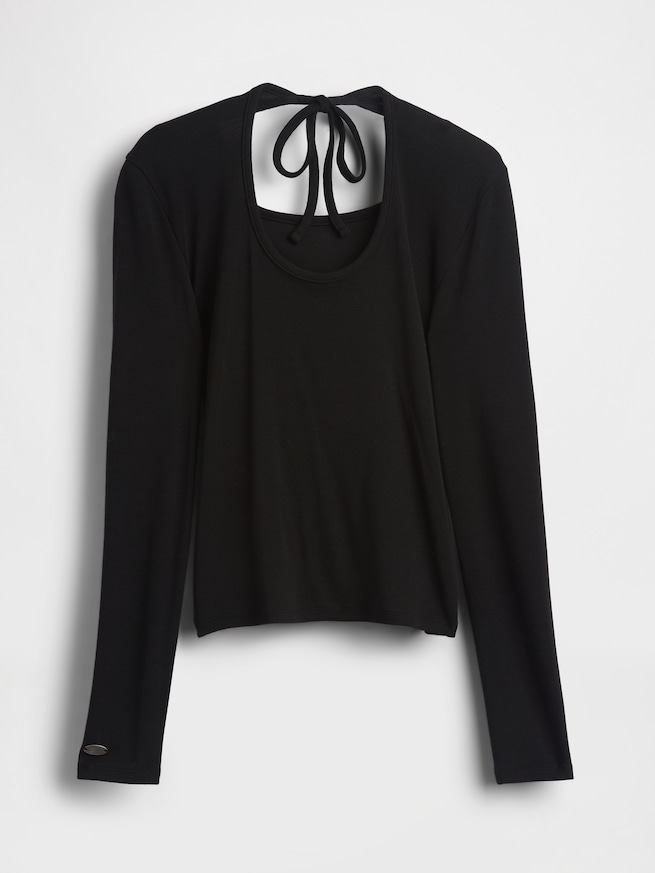 モダン バックタイ Tシャツ-5