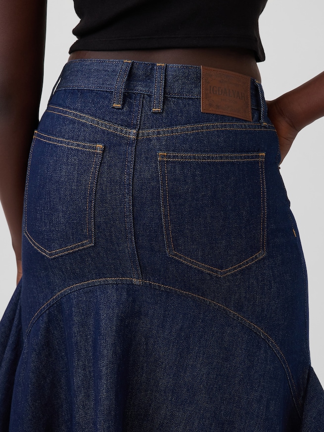 Gap &times; HFR ラッフルフリル デニム ミディスカート by IGDALYAH-4