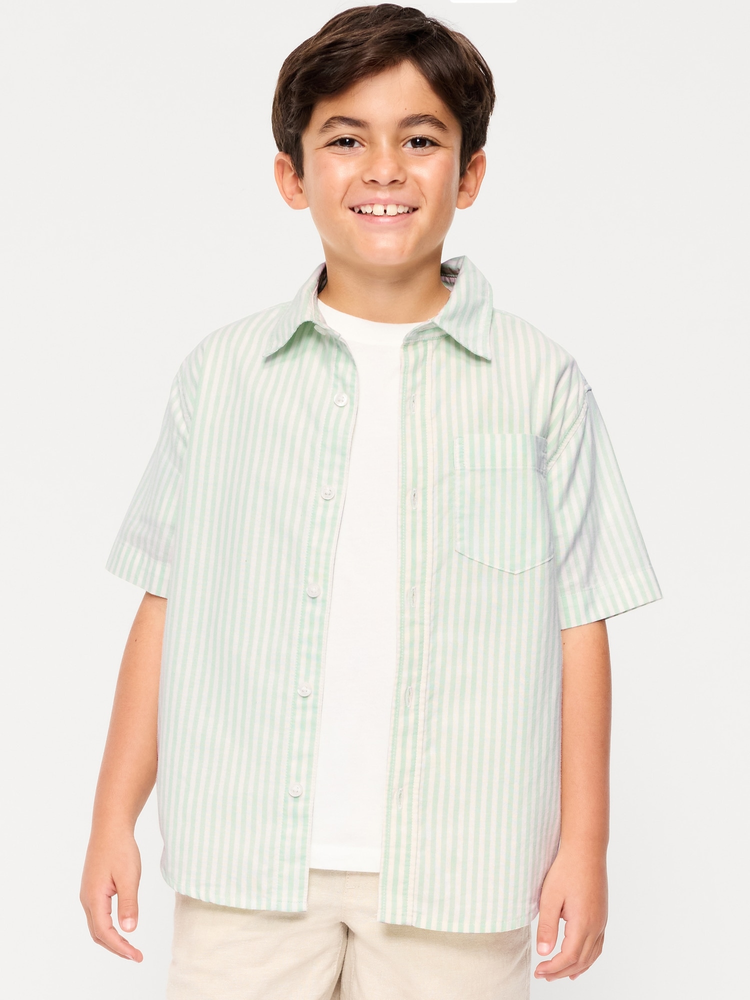 CHEMISE OXFORD RAYÉE À POCHE À MANCHES COURTES POUR GARÇON