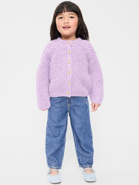 Pull-On Barrel-Leg Jeans for Toddler Girls
