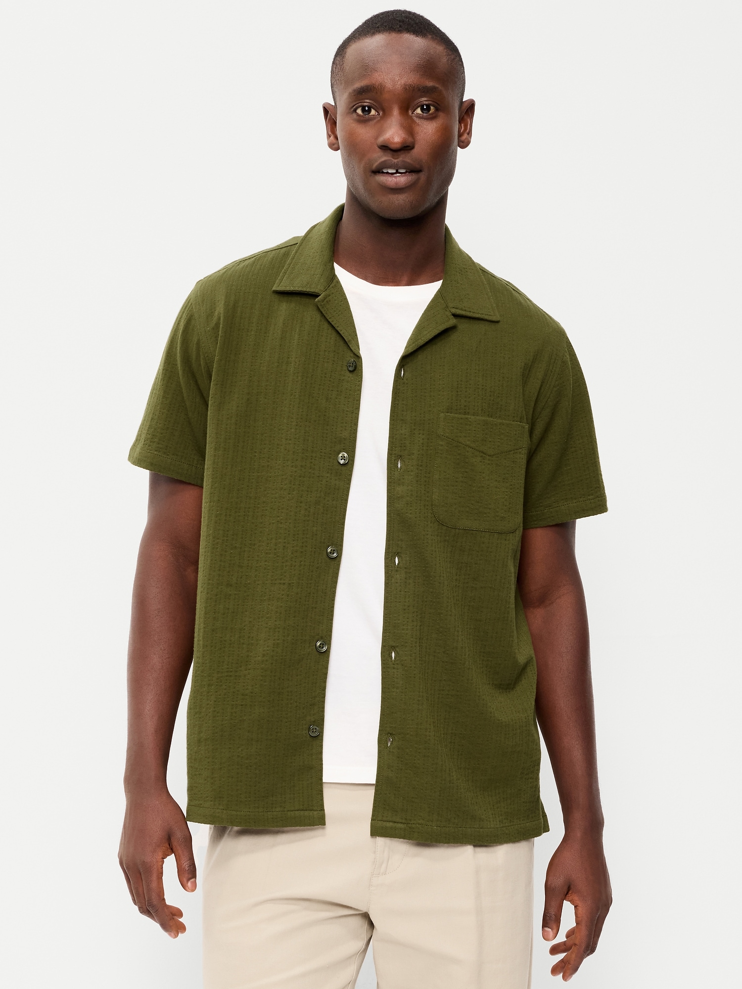 CHEMISE DE VACANCES TEXTURÉE À MANCHES COURTES