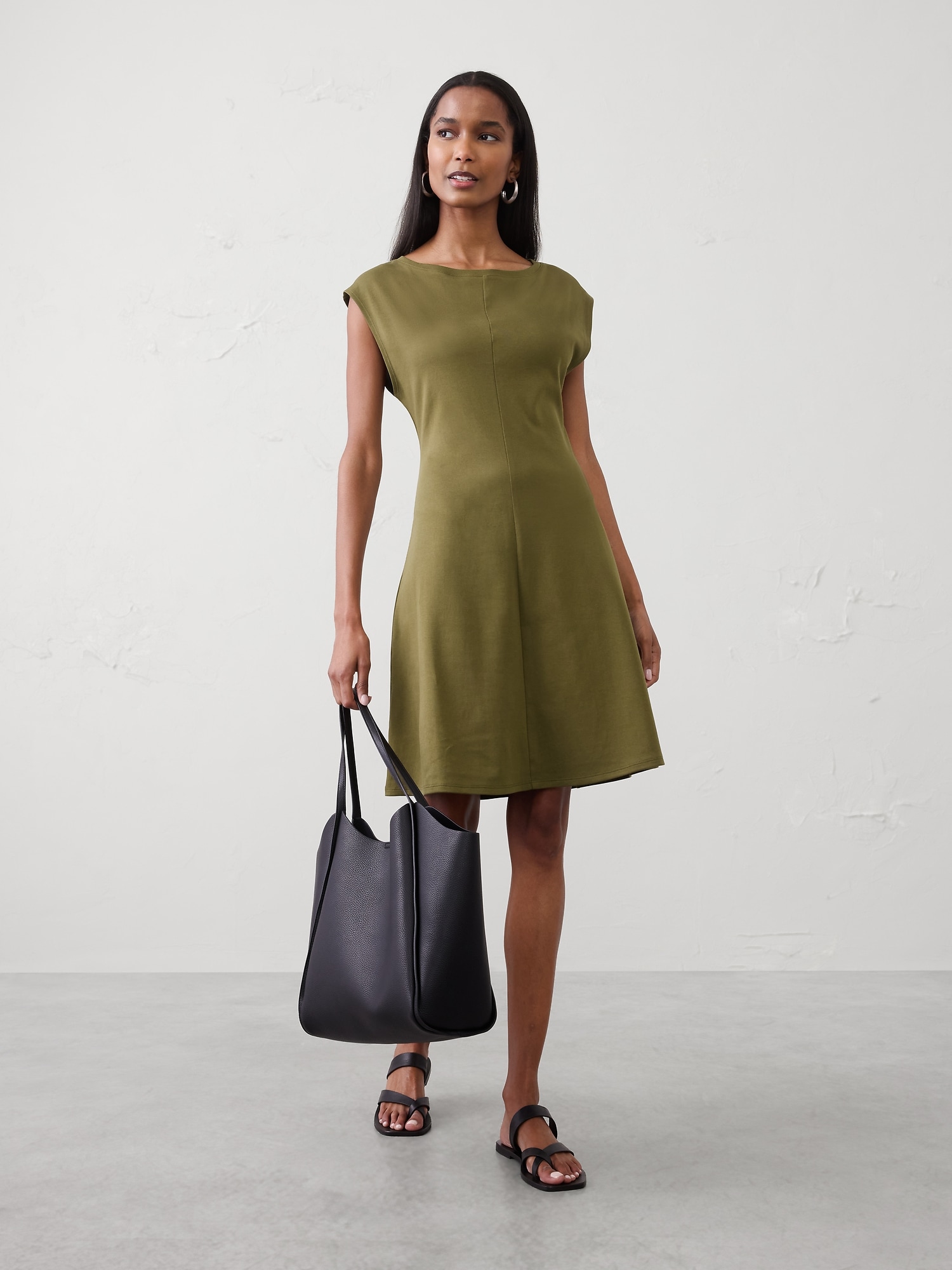 Cap-Sleeve Knee-Length Dress