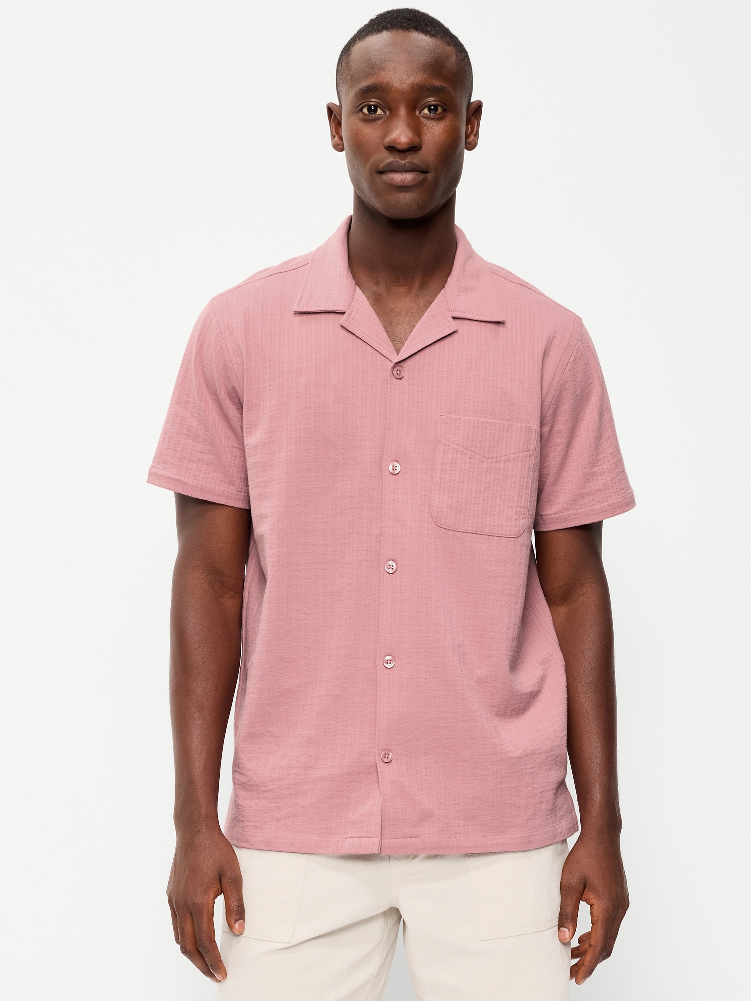 CHEMISE DE VACANCES TEXTURÉE À MANCHES COURTES