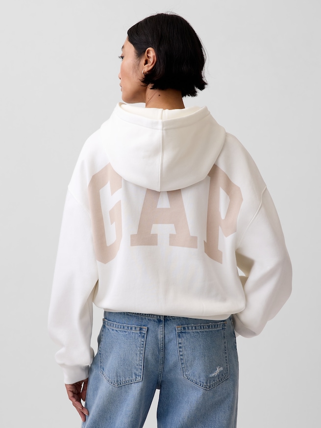 ヴィンテージソフト オーバーサイズ クロップド GAPロゴパーカー-2